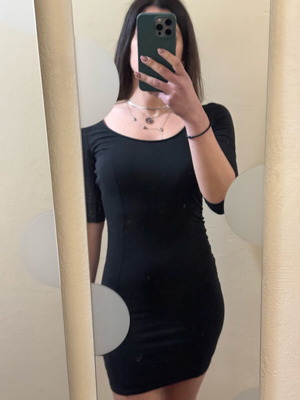 Bershka Black Fitted Dress Like New, Size S