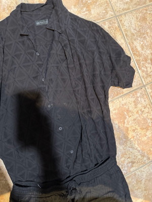Zara set with black shorts and shirt size L like new
