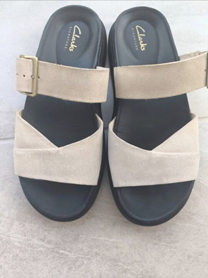 Clarks leather platform sandals like new with arch support size 38