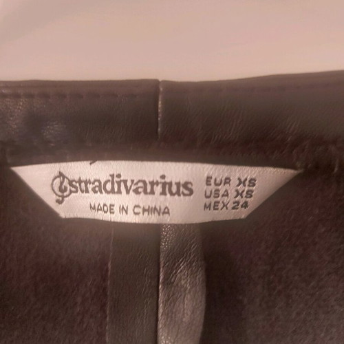 Stradivarius leather sleeveless blouse used, black, XS