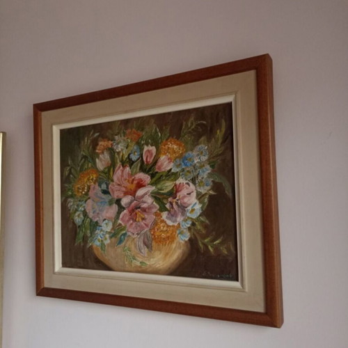 Oil painting used, 46x38 cm, signed, wooden frame
