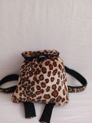 Small fluffy backpack like new, brown