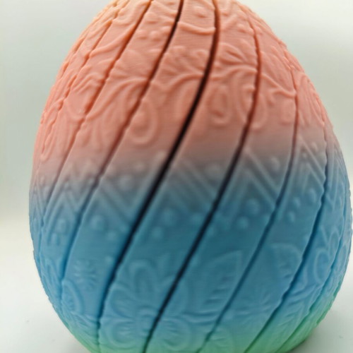 3D Printed Articulated Easter Egg Fidget New Rainbow PLA