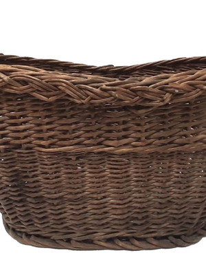 Vintage rattan basket used, early 20th century, handwoven
