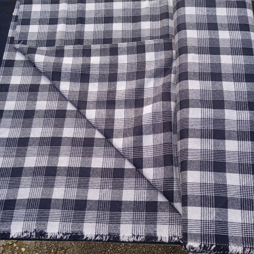 Vintage stock fabrics new, checkered and plain, heavy weave