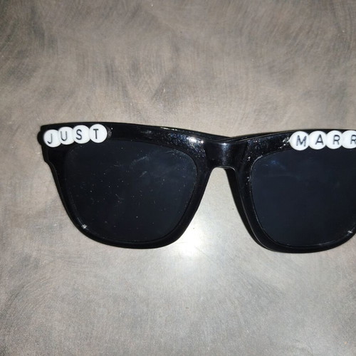 Bride robe size XL and men's and women's Just Married glasses like new
