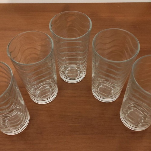 Water glasses used, set of 5 pieces
