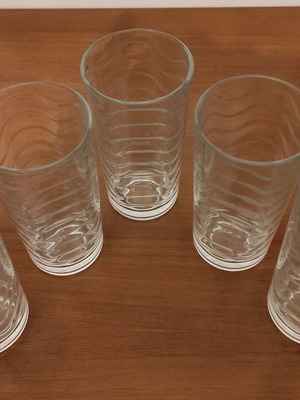 Water glasses used, set of 5 pieces