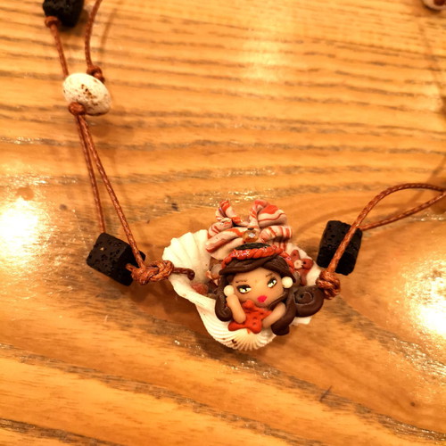 Handmade necklace new with shell and stones