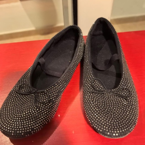 Zara children's black ballerinas with rhinestones, size 31, used