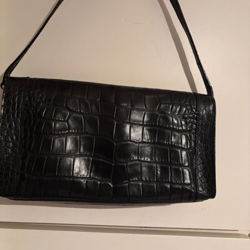 Etienne Aigner Croco Noir leather shoulder bag like new