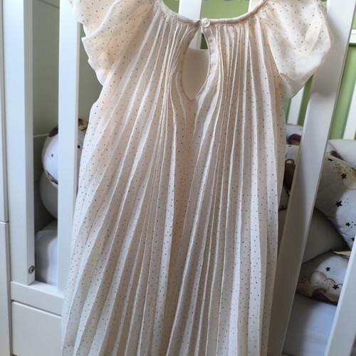 C&A Pleated Dress Dusty Pink with Gold Dots Size 4 Years Like New