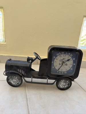 Metal decorative clock in vintage car design, like new