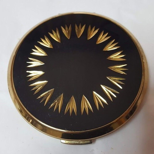Stratton vintage powder compact used with glass surface and metal base