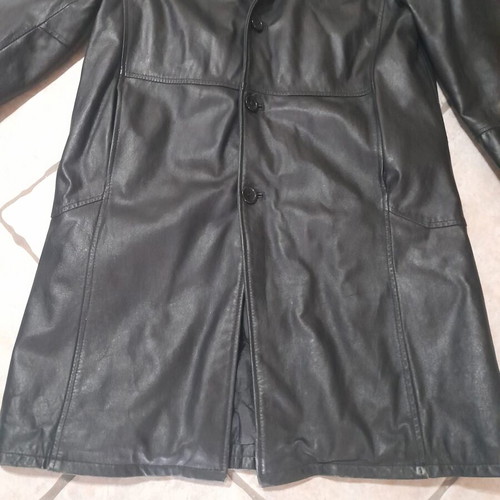 Leather men's trench coat Pelle su Pelle by I Matti XL like new, black