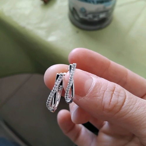 Zirconia silver earrings new