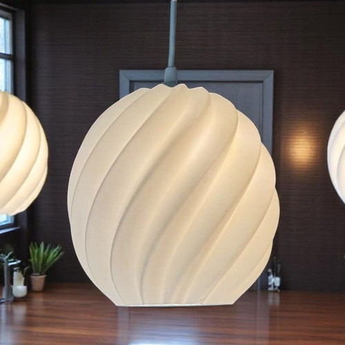 Wavy Light Sculpture new, modern 3D printed ceiling light