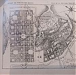  χάρτης πολεοδομισης της νέας πόλης της Πάτρας ξυλογραφία αρχές 1900