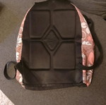 School backpack used, pink multicolor