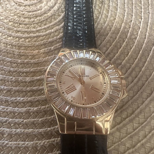 Dyrberg/Kern women's watch DK new, gold dial, black strap
