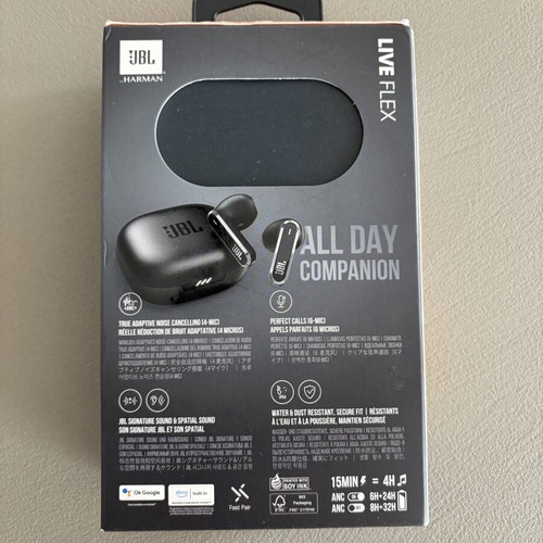 JBL Live Flex in-ear Bluetooth headphones, noise cancelling, waterproof