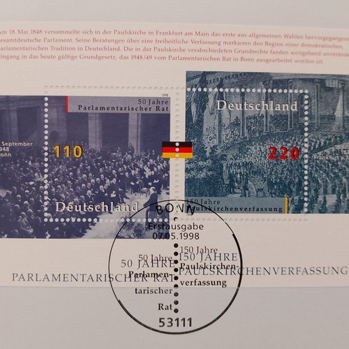 German stamps with first day of issue postmarks