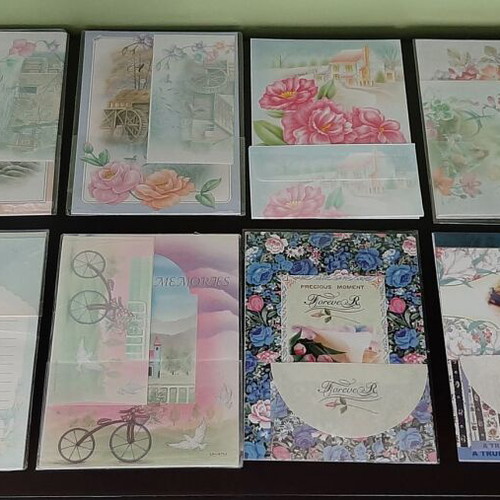 Letter writing sets, assorted designs