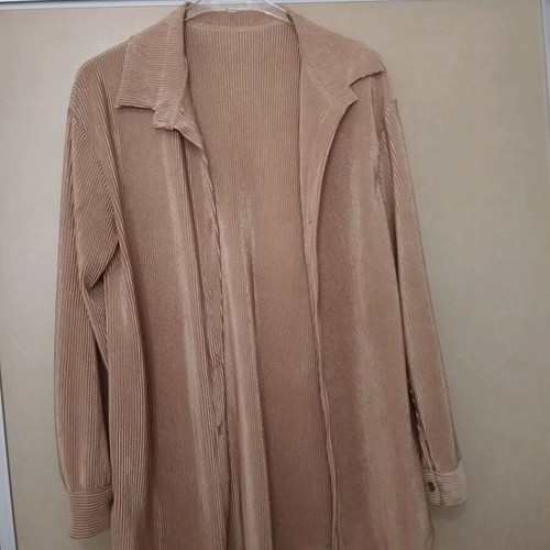 Women's shirt used metallic beige gold