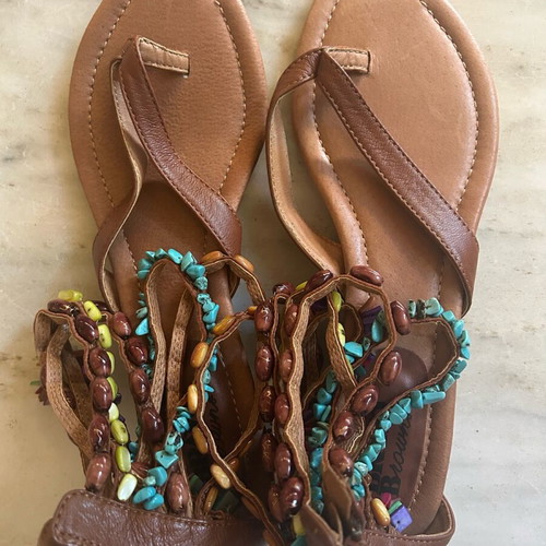 Bravo Browns sandals new with colorful beads, size 40