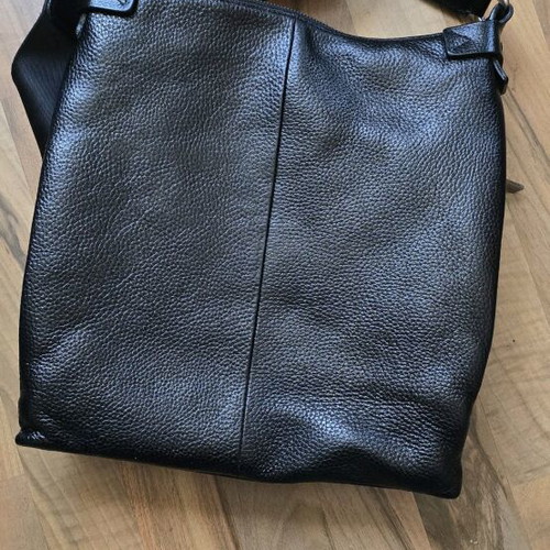 Men's leather shoulder bag ART like new, black