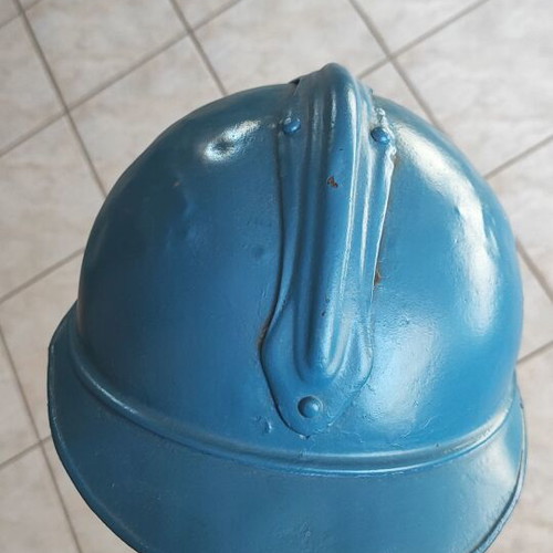 French World War I Adrian helmet used with commemorative plaque