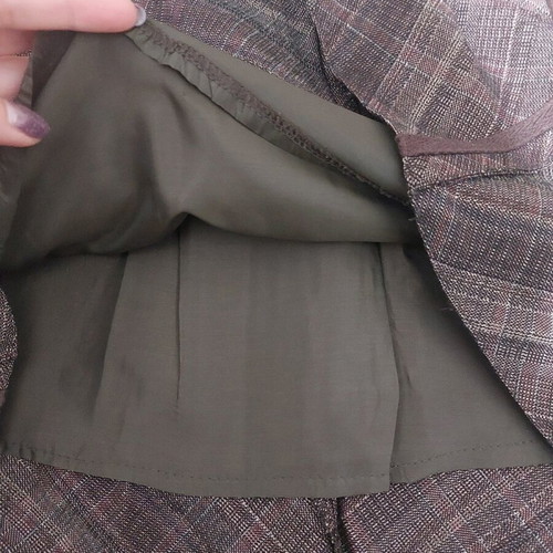 Raxevksy midi plaid skirt like new, brown