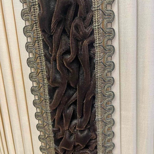 Vintage floor lamp used with ornate metal base and pleated fabric shade