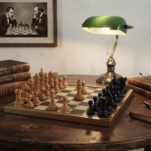 Chess set used, complete, 33 cm