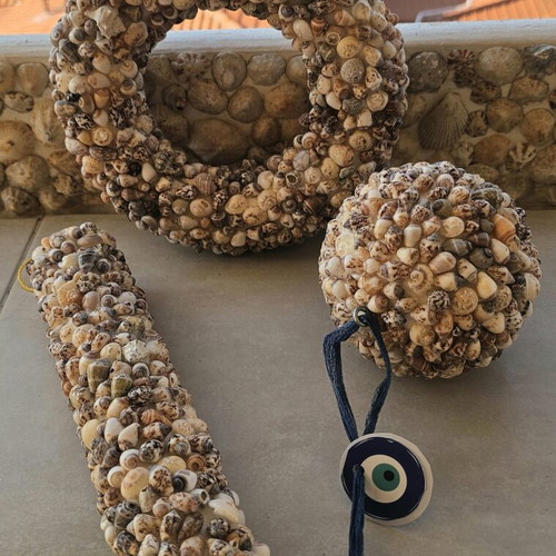 Summer garden decoration set like new, with hanging rings, 3 pieces