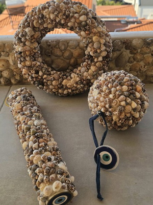 Summer garden decoration set like new, with hanging rings, 3 pieces