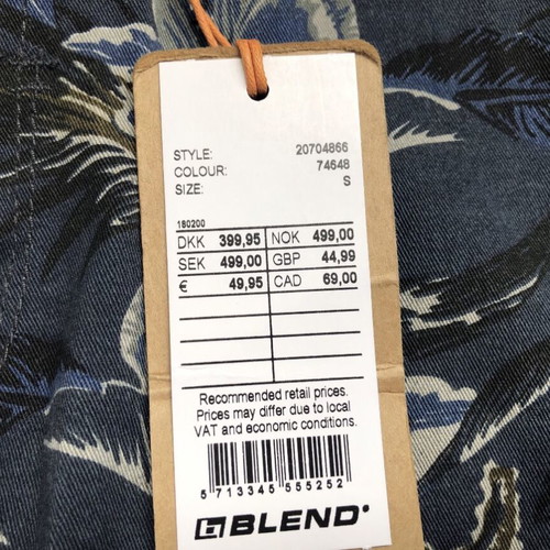 Blend Floral Shorts new, men's size S, cotton blend