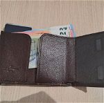 Δερμάτινο πορτοφόλι RFID με θήκη αλουμινίου για πιστωτικές κάρτες