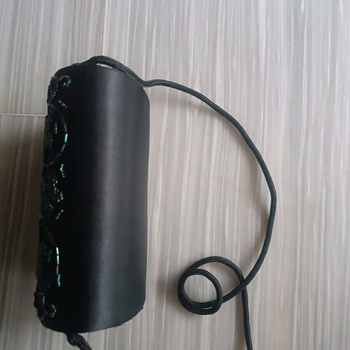 Women's black satin evening shoulder bag like new