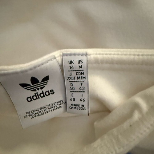 Adidas tube top new unworn, white, size L