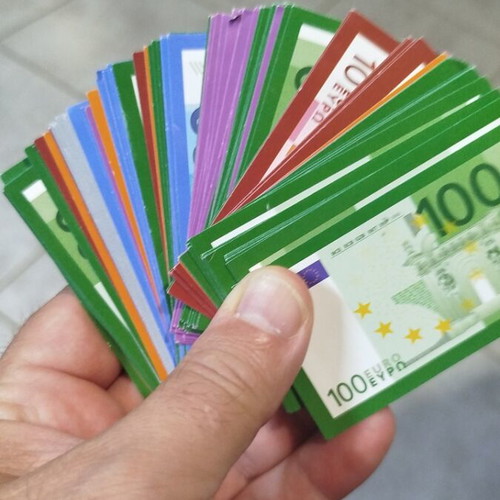 Fake banknotes from board game