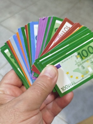 Fake banknotes from board game