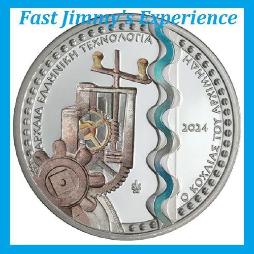 Official Silver Colored Proof 10 Euro Coin Archimedes Screw new