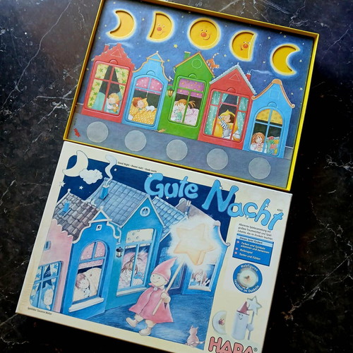 Gute Nacht board game used, educational moon phases toy for kids