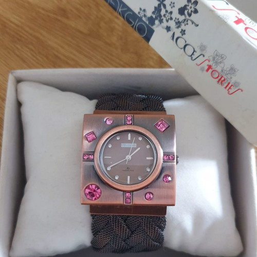 Y2K Makgio women's vintage wristwatch pink gold new