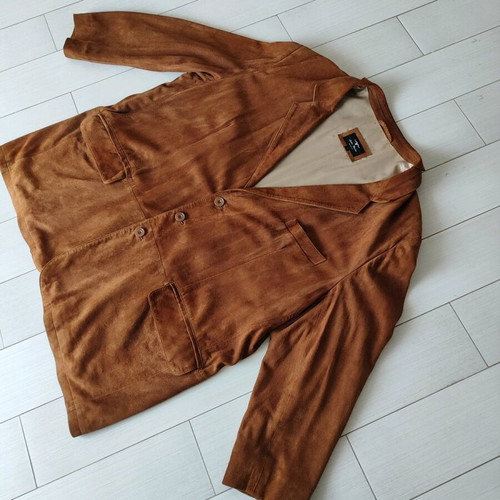 Vintage suede leather men's jacket Leder Moden Collection like new, tan