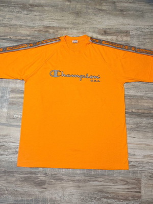 Champion Vintage Orange Raglan T-Shirt, Size M