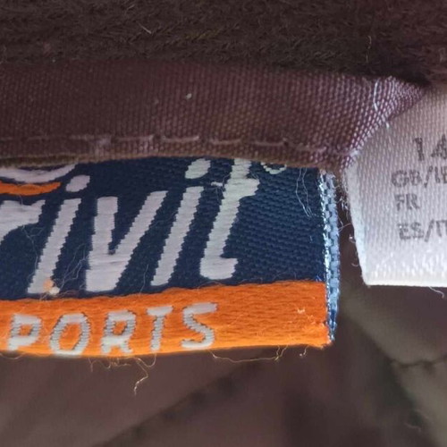Crivit Sports brown jacket like new with pink details and fur hood