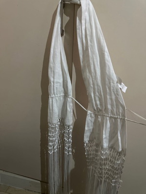 Blouse new white, ties at back open front