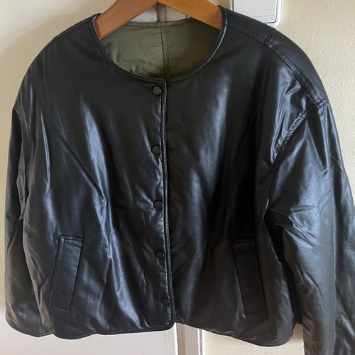 H&M reversible bomber jacket XXL, black and dark green